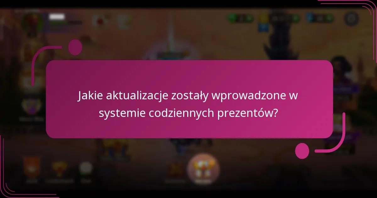 Jakie aktualizacje zostały wprowadzone w systemie codziennych prezentów?