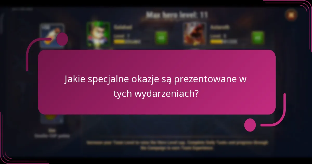 Jakie specjalne okazje są prezentowane w tych wydarzeniach?