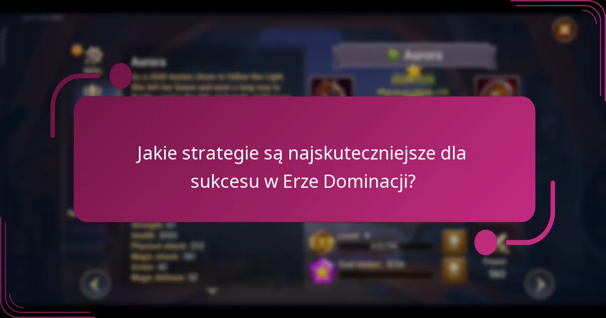 Jakie strategie są najskuteczniejsze dla sukcesu w Erze Dominacji?