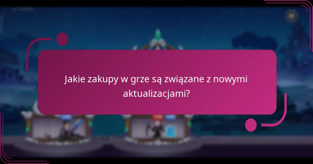Jakie zakupy w grze są związane z nowymi aktualizacjami?
